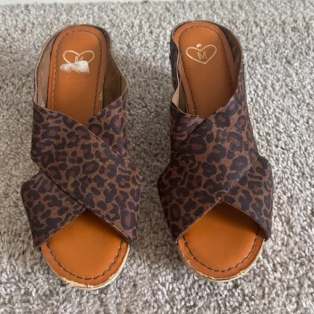 Madeline Animal Print Wedges size 65